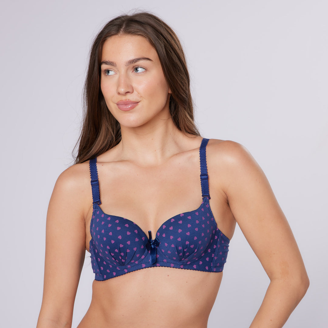 Zurich Heart Bra & Knicker Set (Blue)