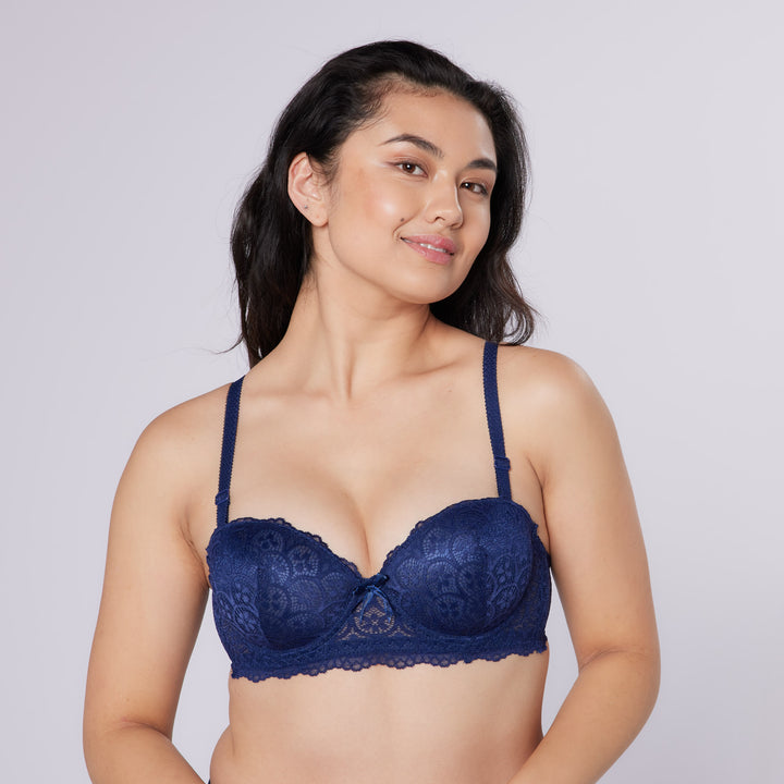 Geneva Balconette Bra & Knicker Set (Blue)