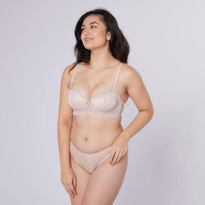 Geneva Balconette Bra & Knicker Set (Cream)