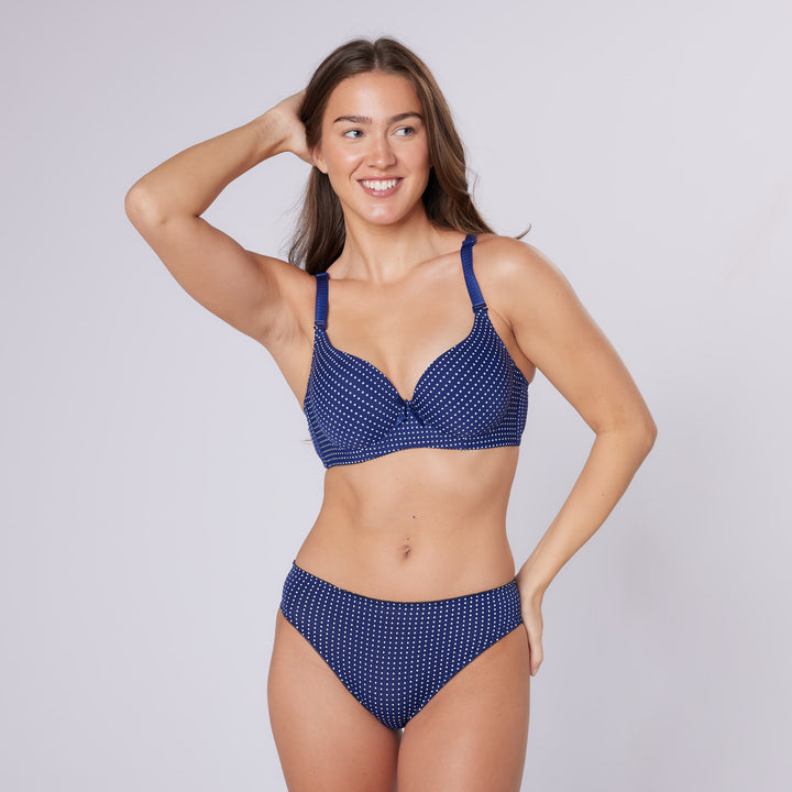 Lisbon Full Cup Bra & Knicker Set (Blue)