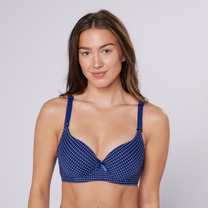 Lisbon Full Cup Bra & Knicker Set (Blue)