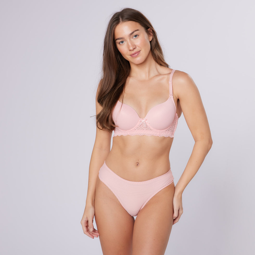 Dubai Plunge Bra & Knicker Set (Pink)