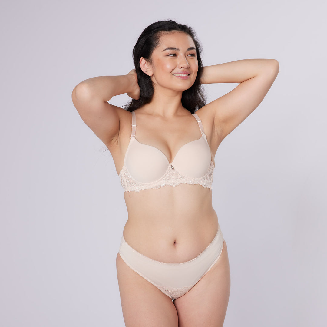 BARCELONA Push Up Bra & Knicker Set (Beige)