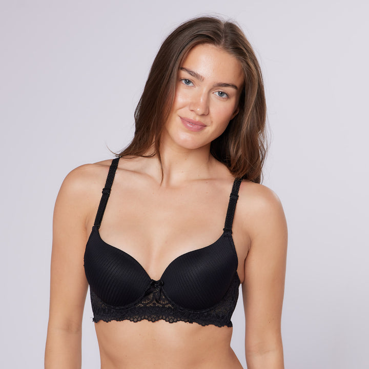 Dubai Plunge Bra & Knicker Set (Black)
