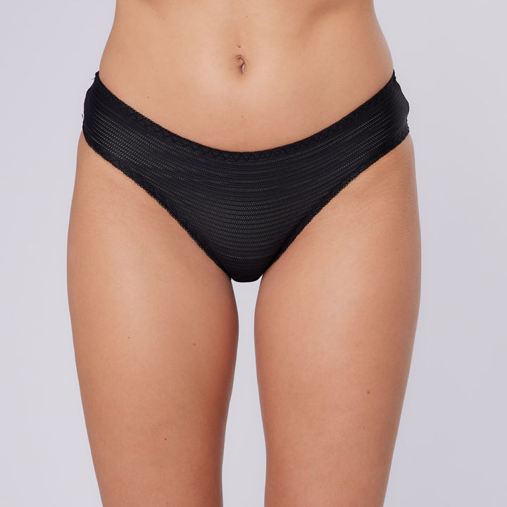 Dubai Plunge Bra & Knicker Set (Black)