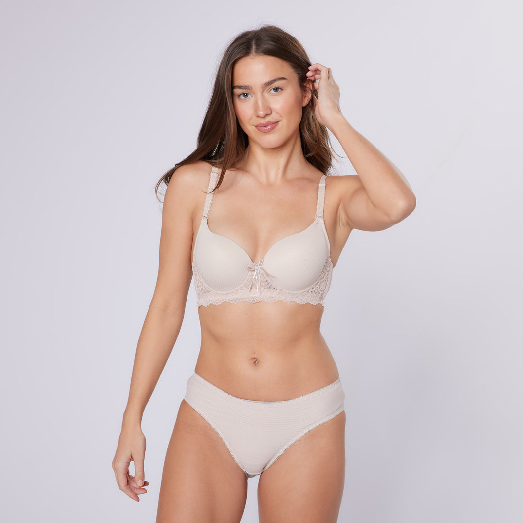 Dubai Plunge Bra & Knicker Set (White)