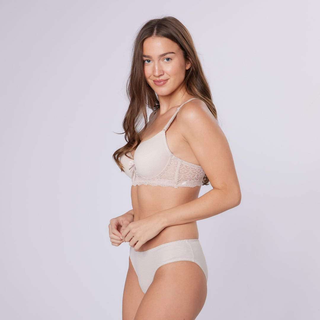 Dubai Plunge Bra & Knicker Set (White)