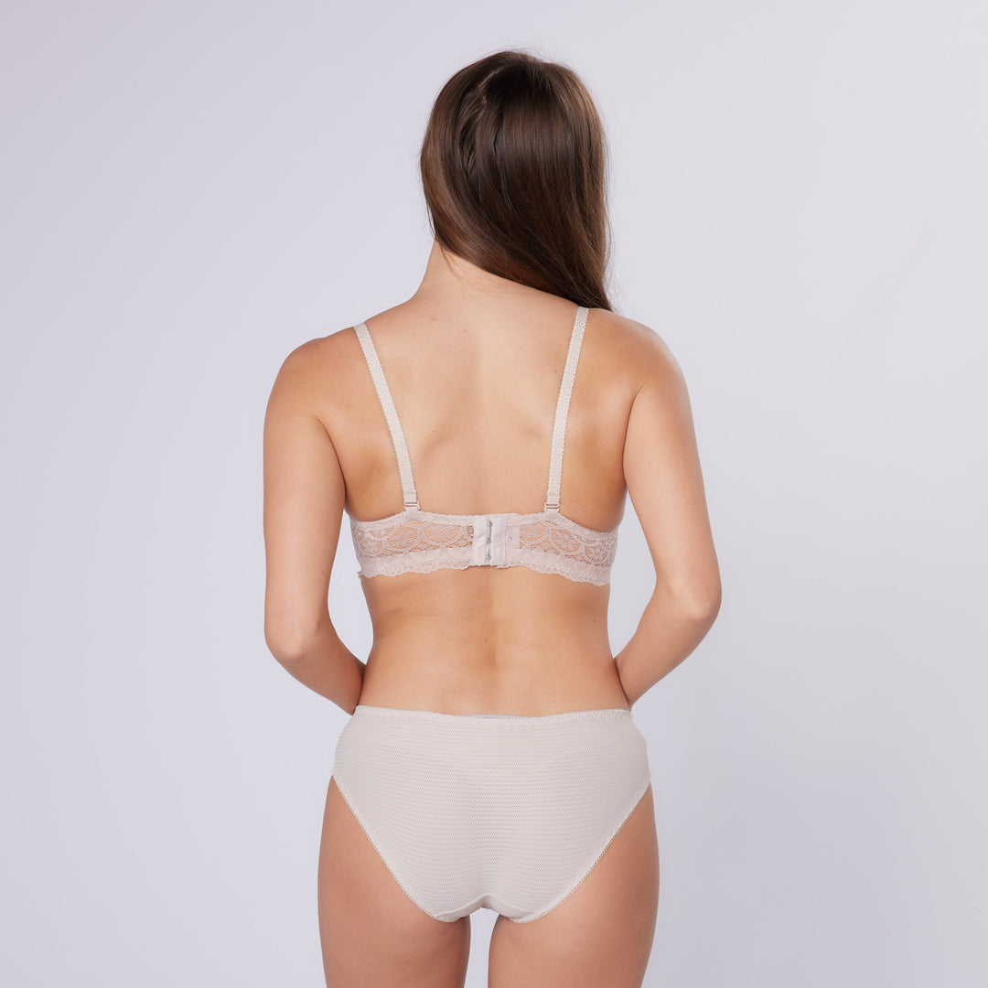 Dubai Plunge Bra & Knicker Set (White)